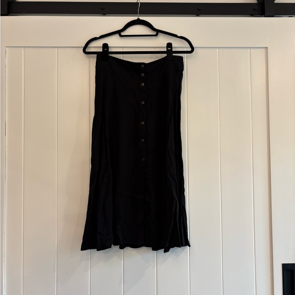 Elegant Black Button-Down Skirt